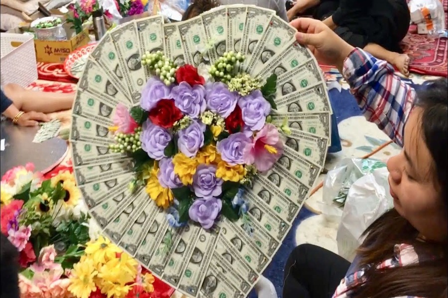 cummunity support in Laos Death Ceremony