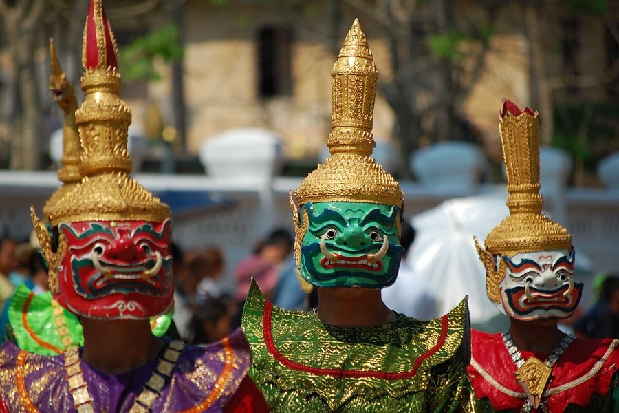 dancers in Lao New Year (Boun Pi Mai)