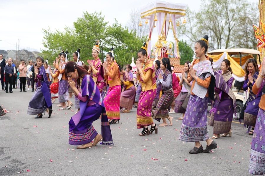 traditional dance in Lao New Year (Boun Pi Mai)