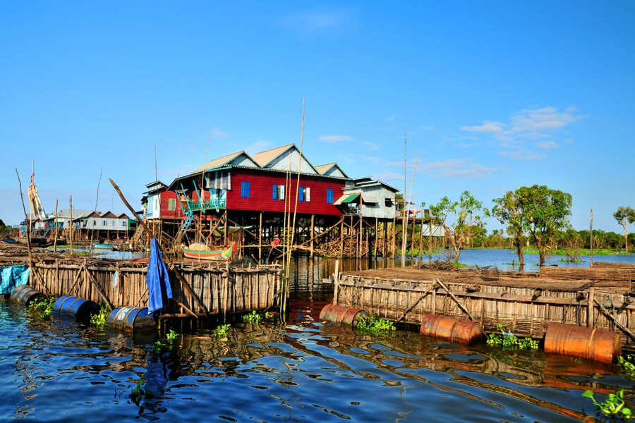floating village in Tonle Sap Lake